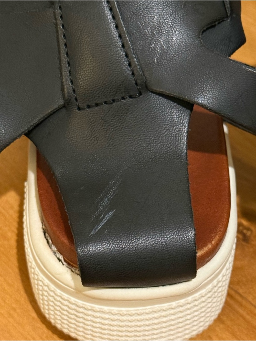 MIA Black and Brown Platform Ankle-Strap Sandals - Picture 4 of 7
